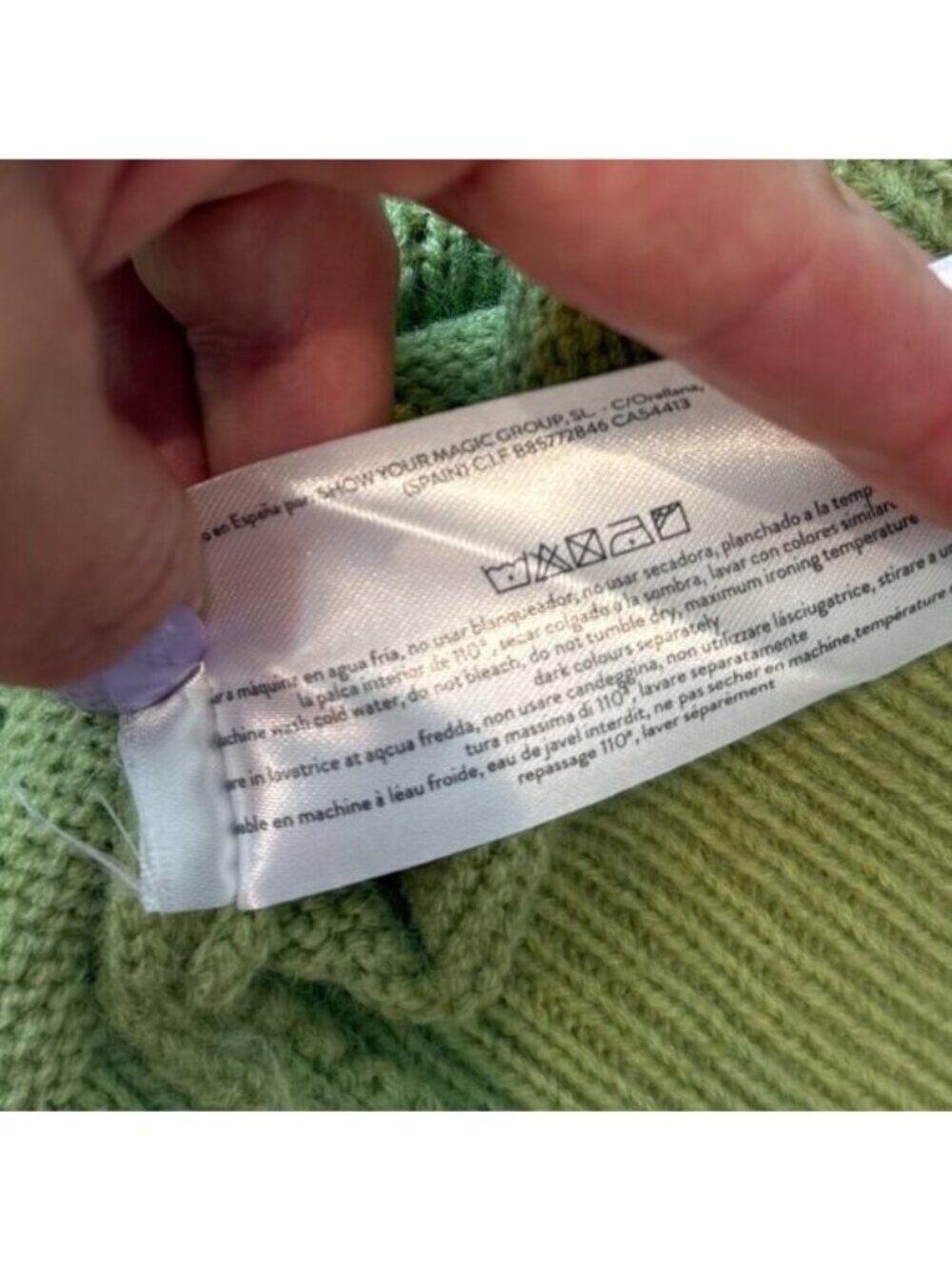 Compania Fantastica Green Knit Cardigan With Wide Collar Size Small - Picture 11 of 13